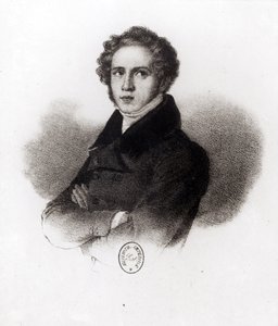 Portret van Vincenzo Bellini, gegraveerd door Alessandro Focosi